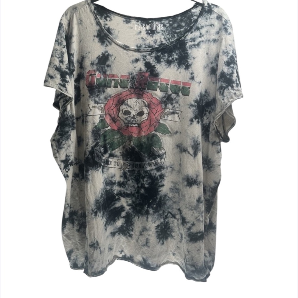 Guns N' Roses Welcome To The Jungle T-Shirt Women's Size 5 Tye Die White/Blue